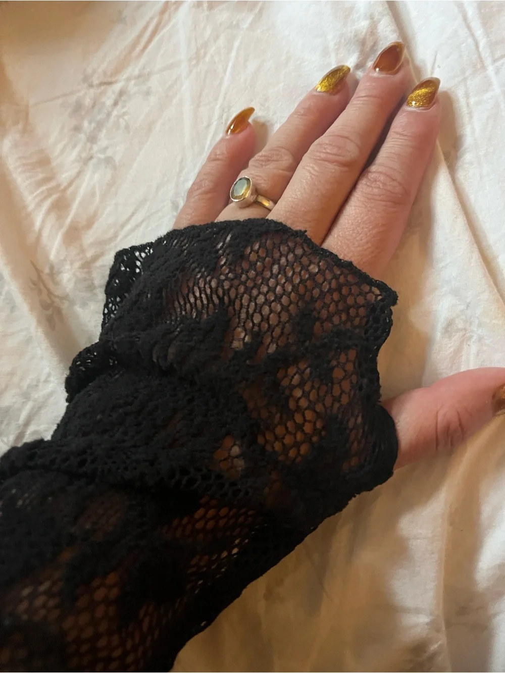 Black Lace Long Sleeve Top - Sheer Floral Mesh